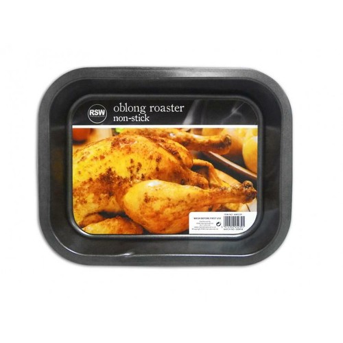 Non stick oblong roasting tray - non-stick,