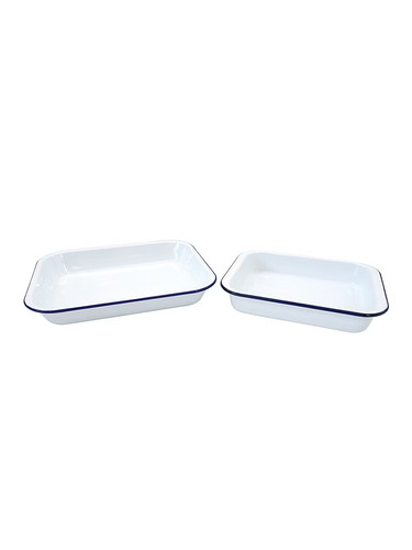 Enamel roasting tins - enamel, set