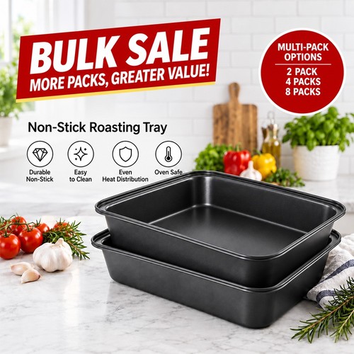 Non stick square roasting tray - square,