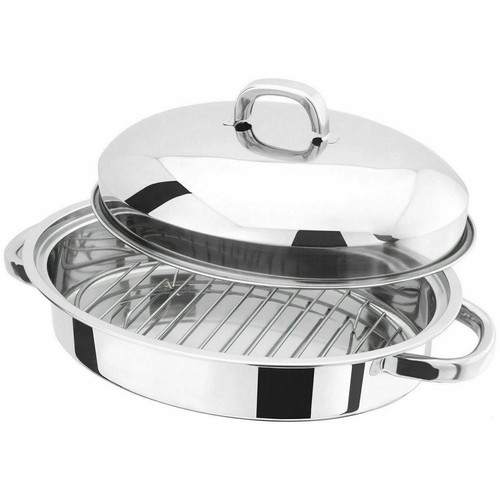 Stainless steel oval roaster - stainless,